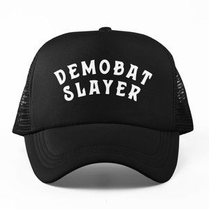 🆕Demobat Slayer Black Foam Trucker Hat Mesh Snapback Cap